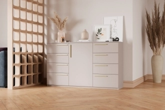 Комод Синтра в белом цвете с гладкими фасадами