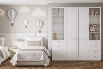 Шкаф распашной София РАХ-10 в белом цвете с гладкими фасадами