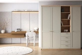 Шкаф распашной София РАХ-10 в белом цвете с гладкими фасадами