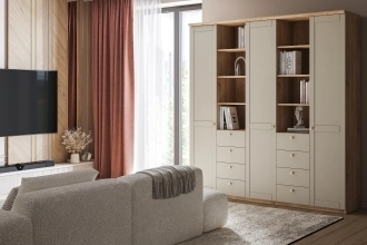 Шкаф распашной София РАХ-10 в белом цвете с гладкими фасадами