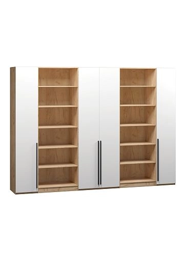 Шкаф распашной Хейсон-3 Белый Дуб Золотистый - фото 3