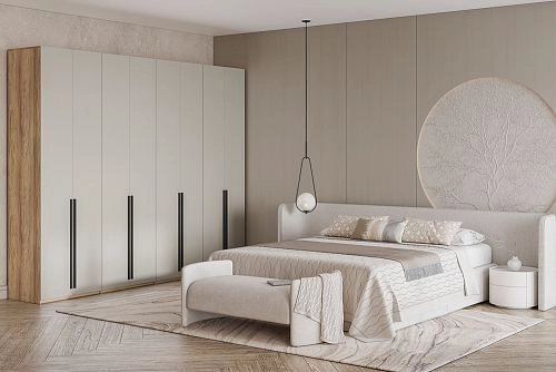 Шкаф распашной Хейсон-19 Кашемир Блэквуд Ячменный - фото 1