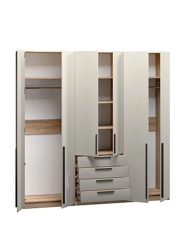 Шкаф распашной Хейсон-8 Кашемир Блэквуд Ячменный - фото 4