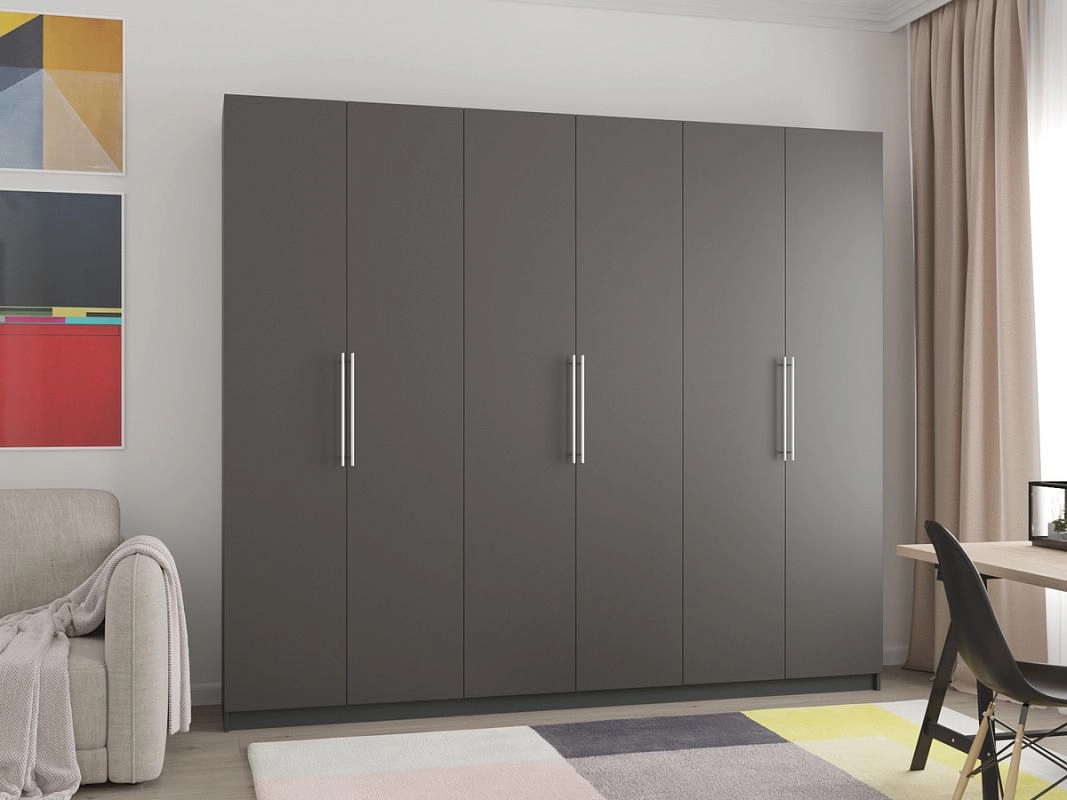 Шкаф распашной Калифорния-6 Графит - фото 1