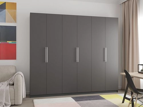 Шкаф распашной Калифорния-6 Графит - фото 1