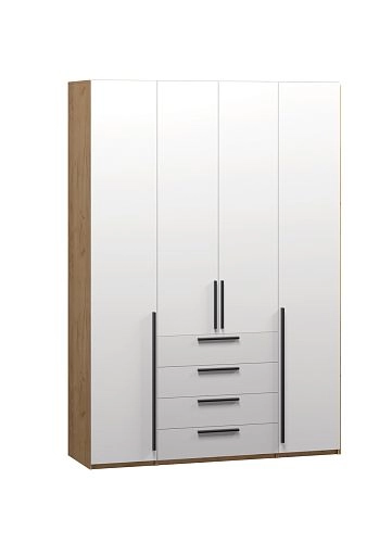 Шкаф распашной Хейсон-5 Белый Дуб Золотистый - фото 3