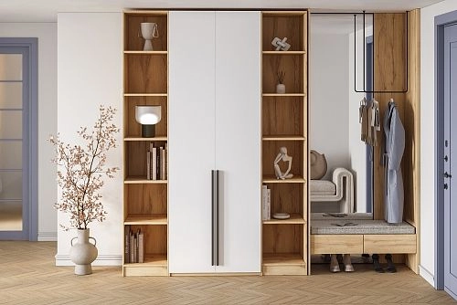 Шкаф распашной Хейсон-24 Белый Дуб Золотистый - фото 1