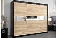 Шкаф-купе Бенито-3 Черный/Дуб Сонома