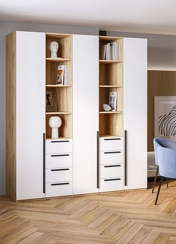 Шкаф распашной Хейсон-15 Белый Дуб Золотистый - фото 2