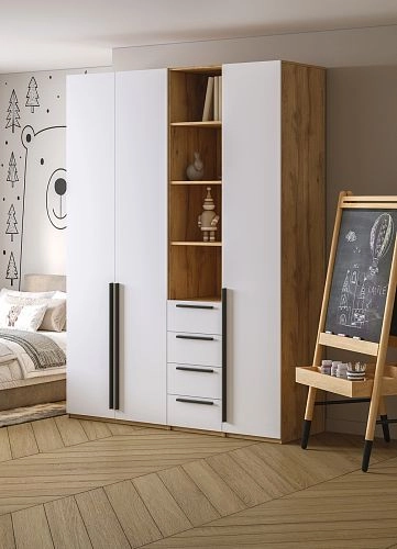 Шкаф распашной Хейсон-20 Белый Дуб Золотистый - фото 2