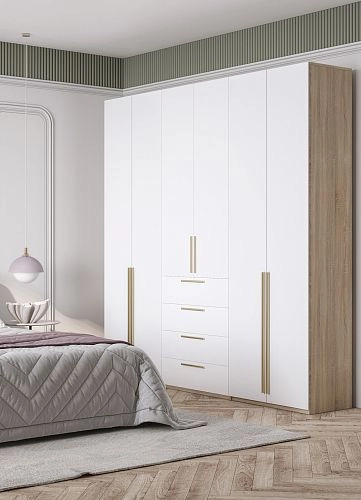 Шкаф распашной Хейсон-8 Белый Дуб Сонома - фото 2