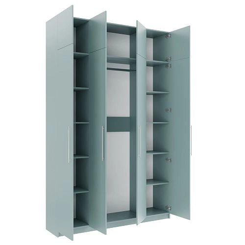 Шкаф распашной Калифорния-4 с антресолью Сумеречный Голубой - фото 4