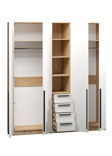 Шкаф распашной Хейсон-21 Белый Дуб Золотистый - фото 4