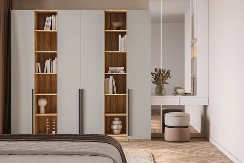 Шкаф распашной Хейсон-13 Кашемир Блэквуд Ячменный - фото 1