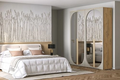 Шкаф распашной Брей-2.2 Кашемир/Дуб Золотистый - фото 1