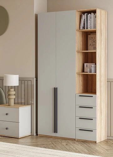 Шкаф распашной Хейсон-22 Кашемир Блэквуд Ячменный - фото 2