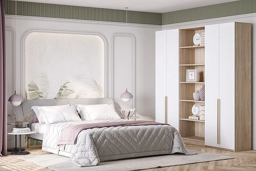 Шкаф распашной Хейсон-10 Белый Дуб Сонома - фото 1