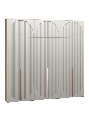 Шкаф распашной Брей-3 с антресолью Кашемир/Дуб Золотистый - фото 2