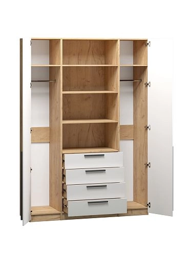 Шкаф распашной Хейсон-6 Белый Дуб Золотистый - фото 4