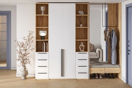 Шкаф распашной Хейсон-25 Белый Дуб Золотистый - фото 1