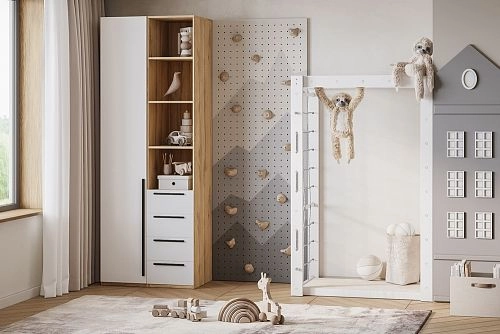 Шкаф распашной Хейсон-26 Белый Дуб Золотистый - фото 1