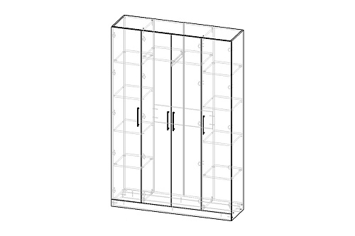 Шкаф распашной Дольче-4 МДФ Белый
