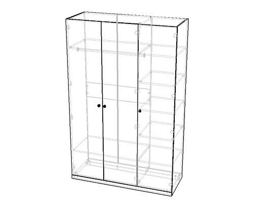 Шкаф распашной Стрекоза-3 Антрацит