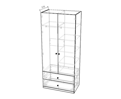 Шкаф распашной Скарабей-2.2 Кашемир